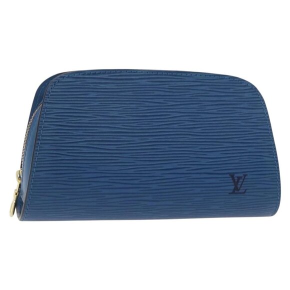 LOUIS VUITTON Epi Dauphine PM Pouch Blue